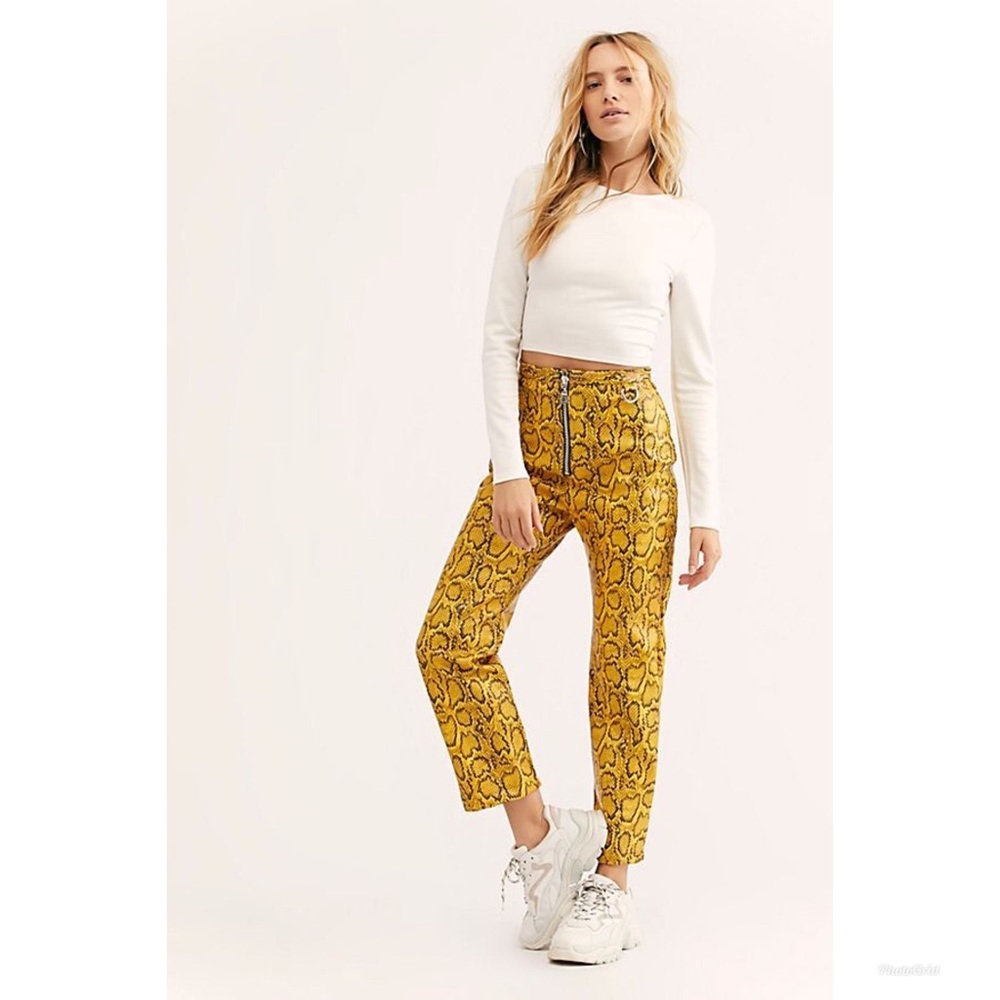 The Ragged Priest Faux Leather Snakeskin Pants